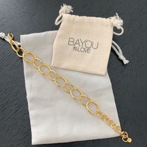 New BAYOU WITH LOVE chain link bracelet gold